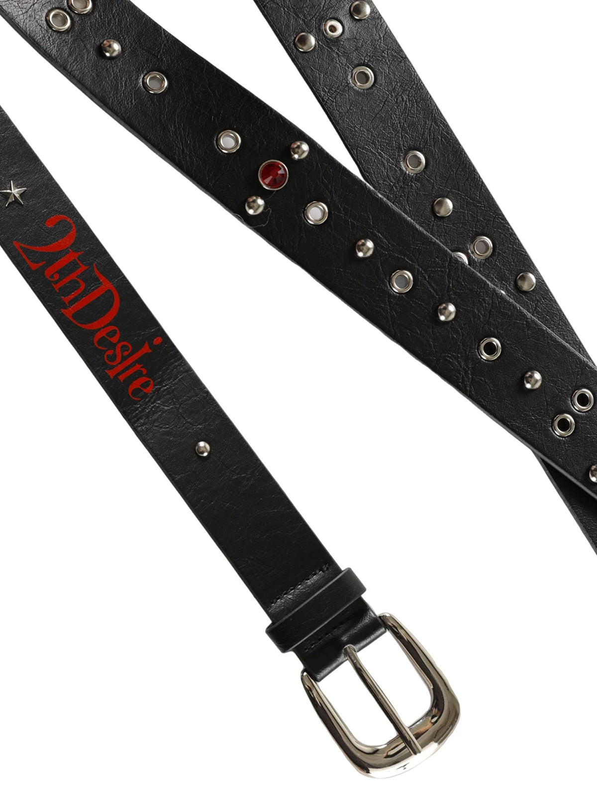 Brick Lane Standard Grommet Studded Punk PU Leather Belt - Black