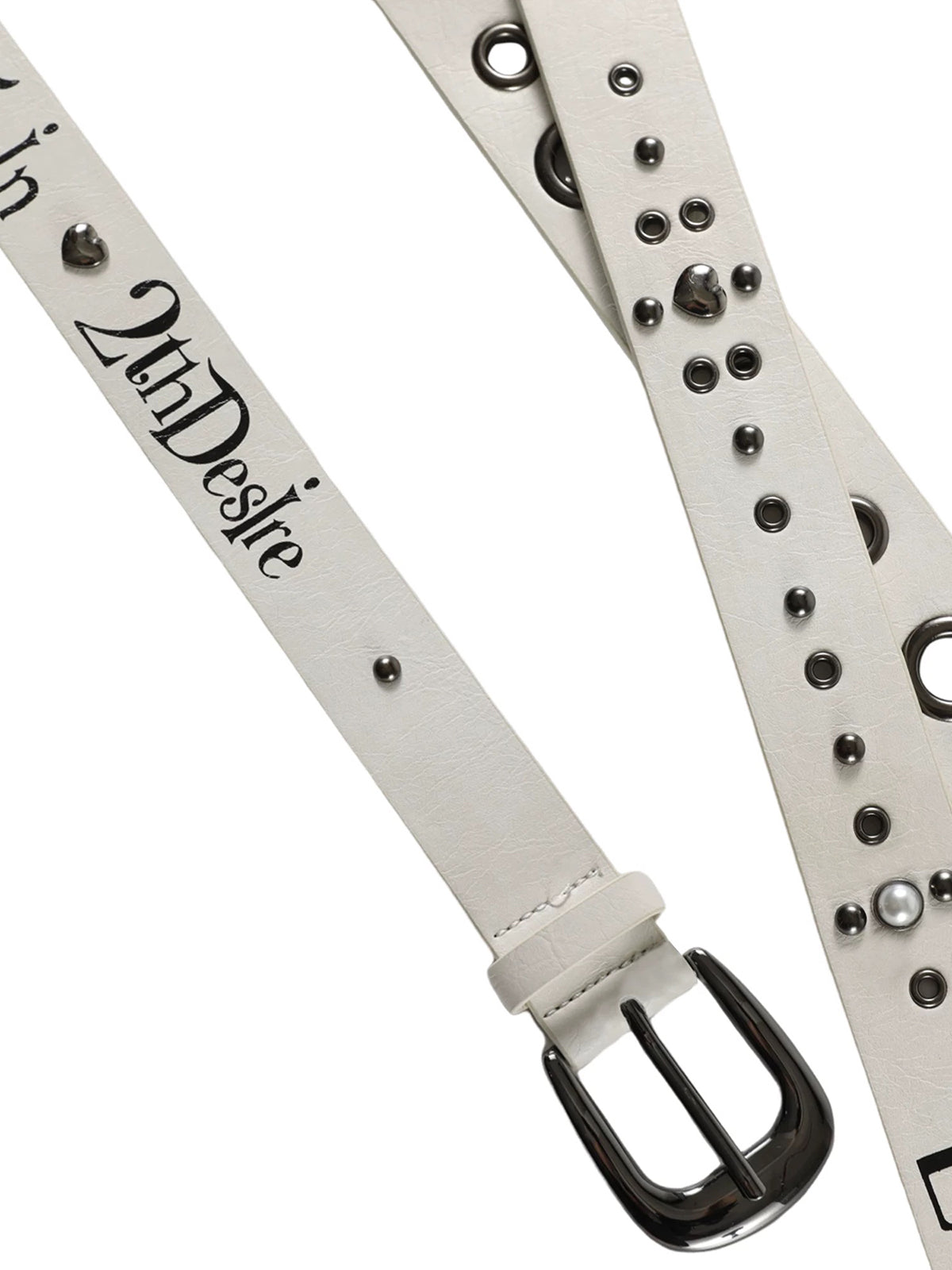 Brick Lane Standard Grommet Eyelet PU Leather Belt - White