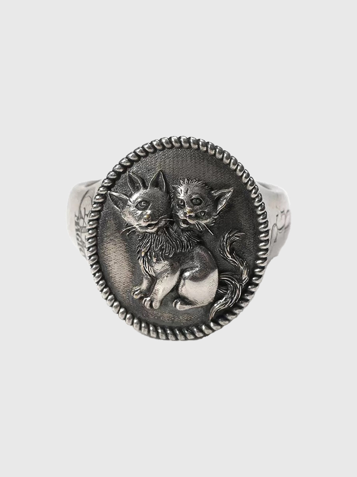 Brick Lane Chunky Distressed Metal Texture Ring - Antique Silver