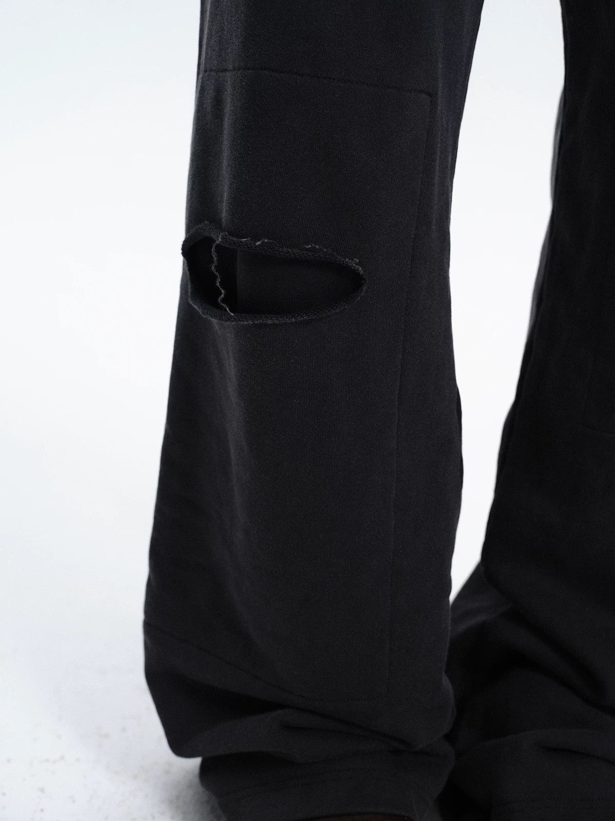 Brick Lane Wide-Leg Multi-Metal Ring Detail Pants - Black
