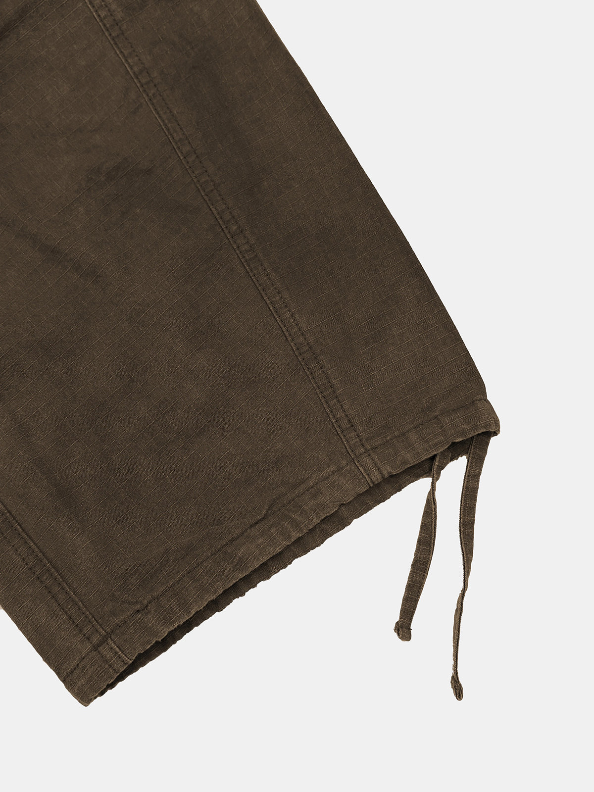 Brick Lane Wide-Leg Drawstring Waist Utility Cargo Pants - Coffee Brown