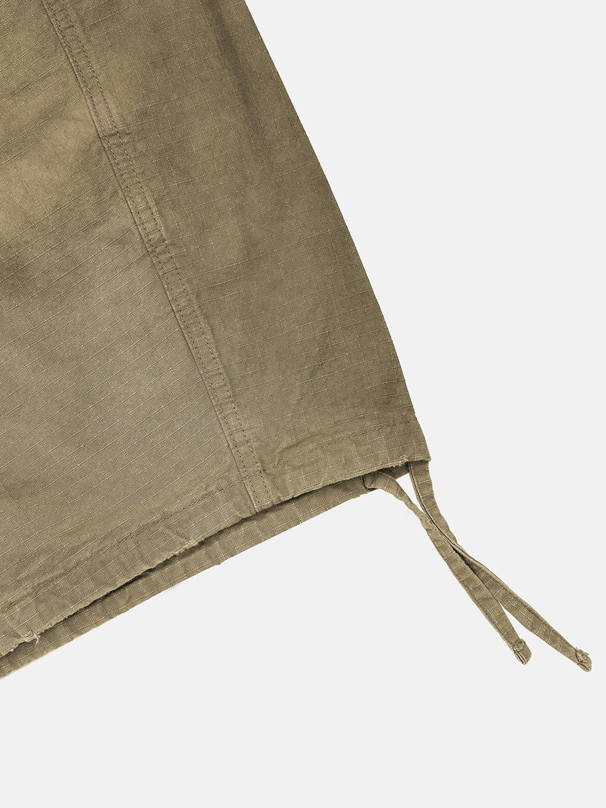 Brick Lane Wide-Leg Drawstring Waist Utility Cargo Pants - Khaki
