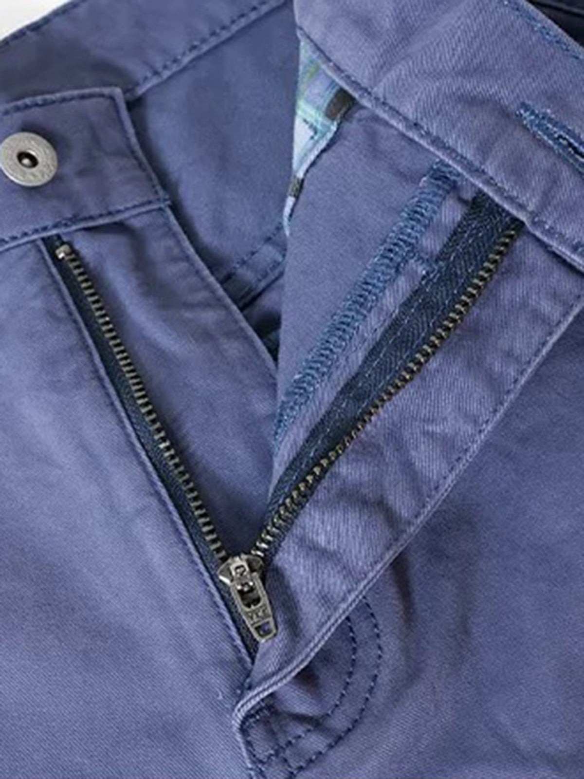 Brick Lane Curved Cut Check Plaid 3D Structured Jeans - Denim Blue