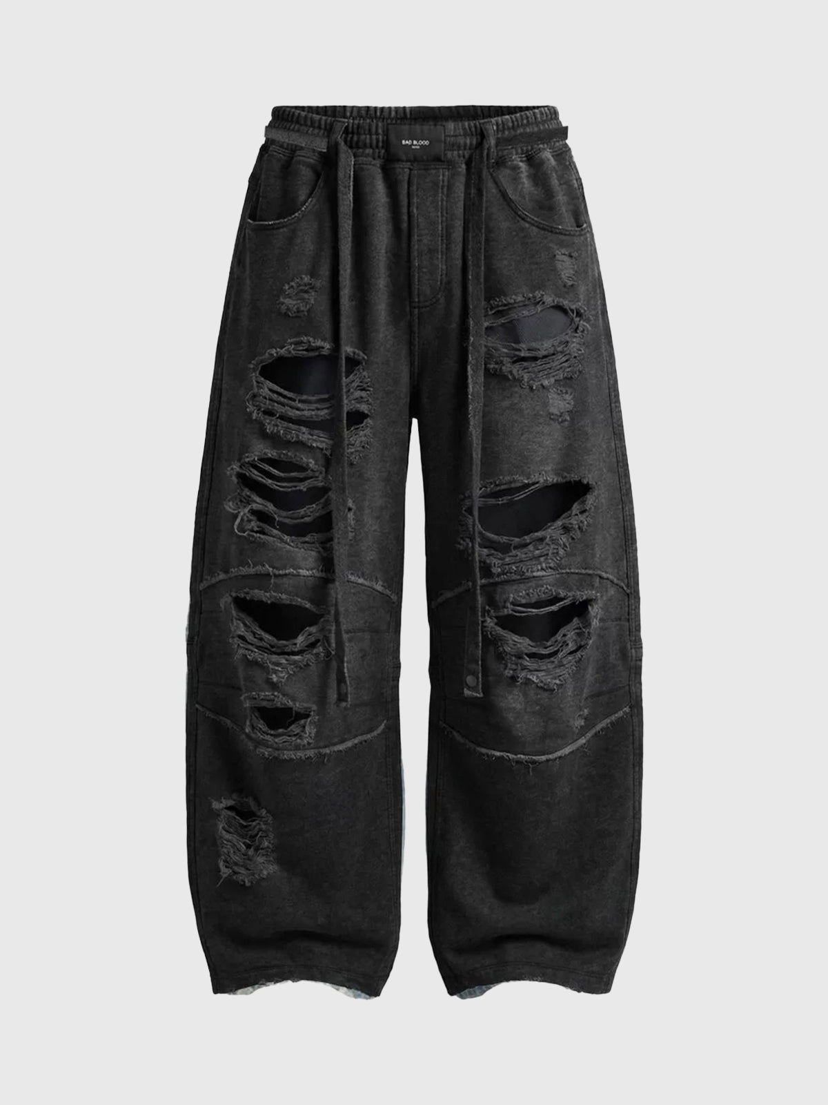 Brick Lane Wide-Leg Deconstructed Multi-Pocket Cargo Pants - Black