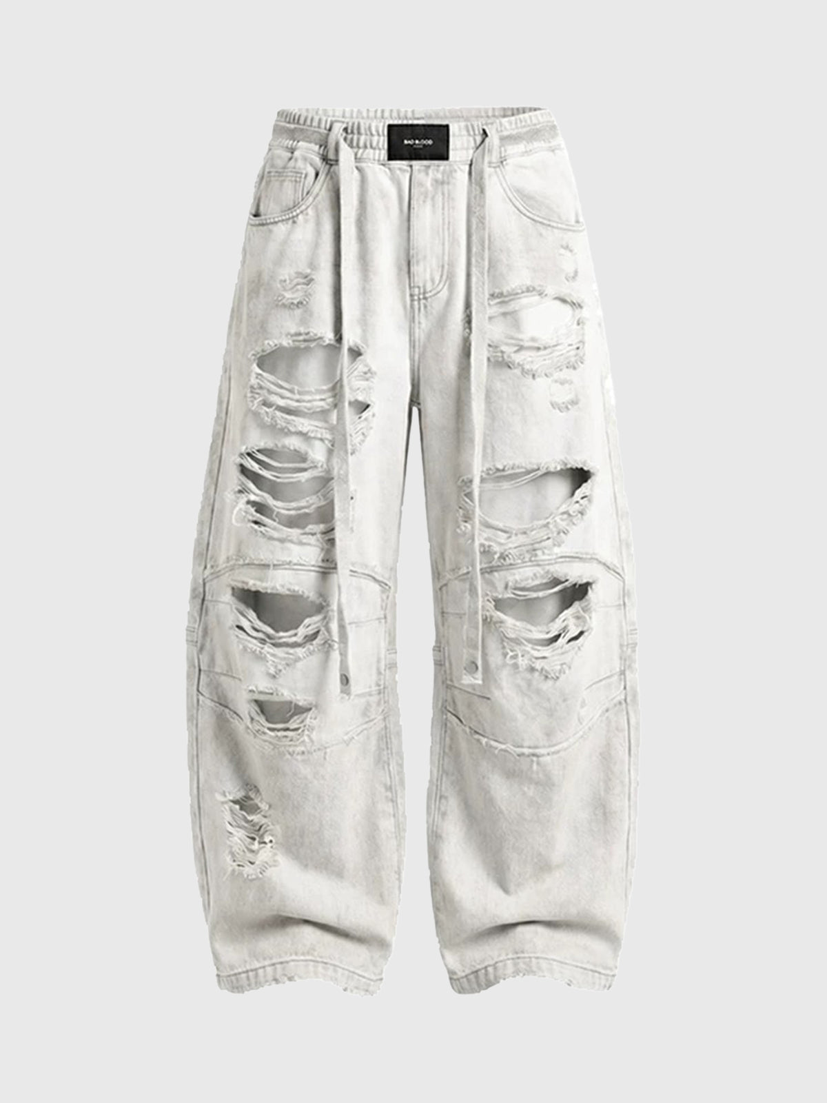 Brick Lane Wide-Leg Deconstructed Multi-Pocket Cargo Pants - White