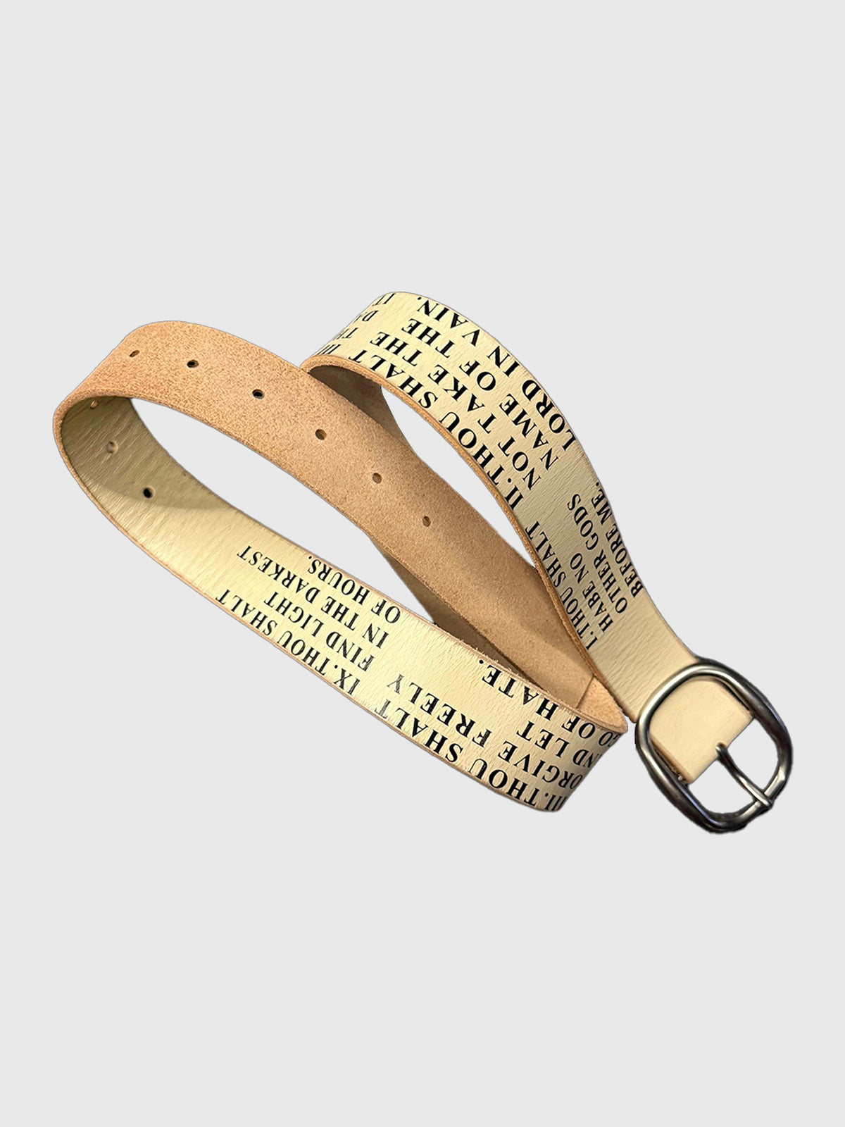 Brick Lane Asymmetric Deconstructed Panel PU Leather Belt - Beige