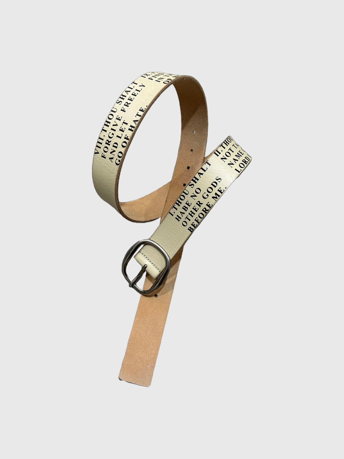 Brick Lane Asymmetric Deconstructed Panel PU Leather Belt - Beige