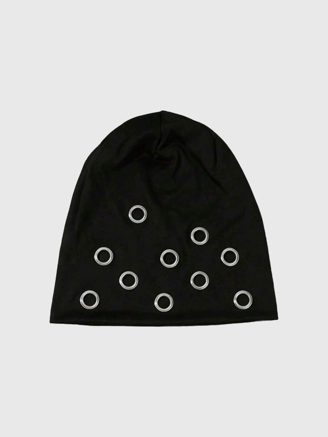 Brick Lane Beanie Grommet Eyelet Punk Hat - Black