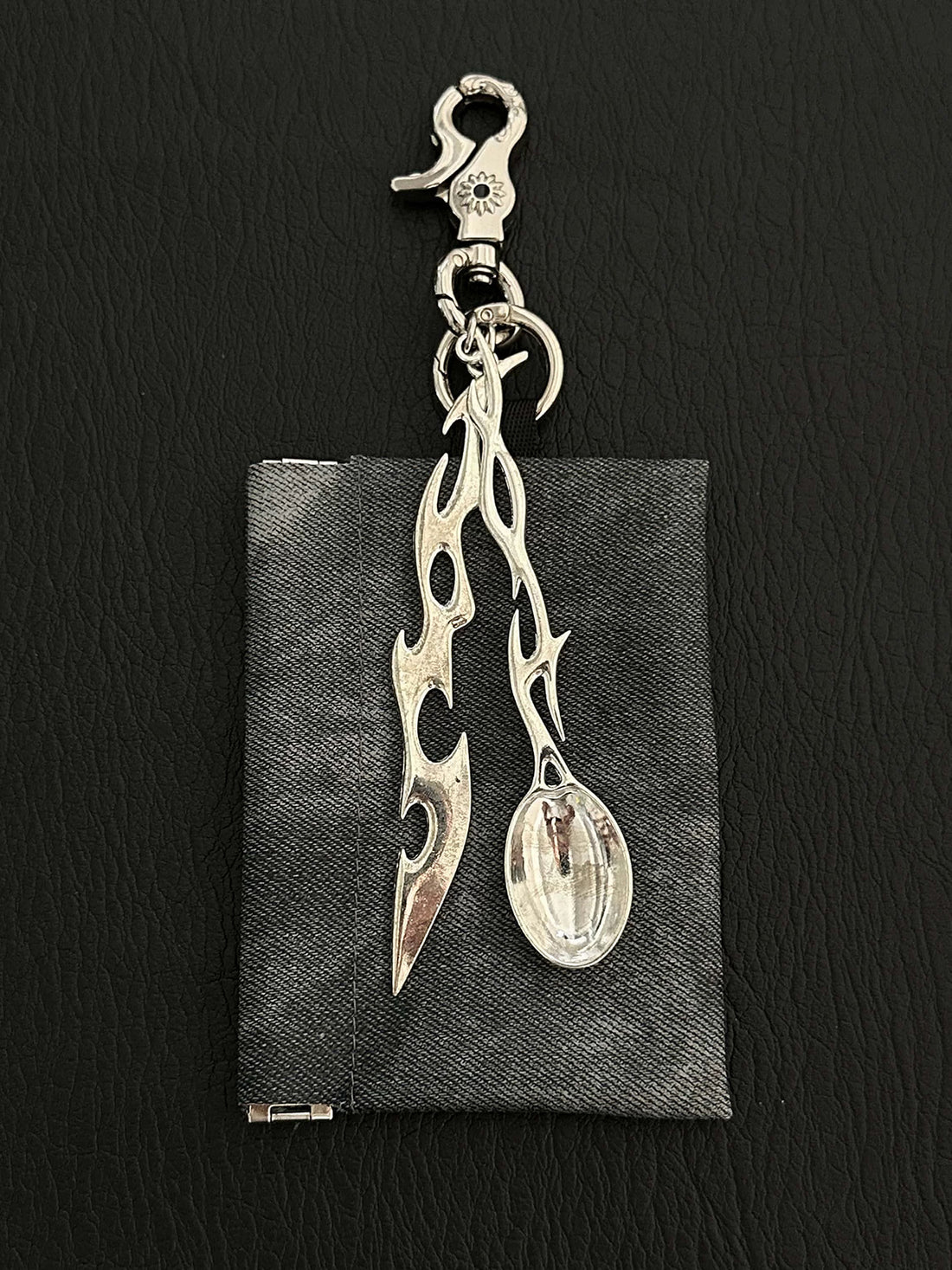 Brick Lane Multi-Layer Deconstructed Distressed Metal Pants Chain - Silver