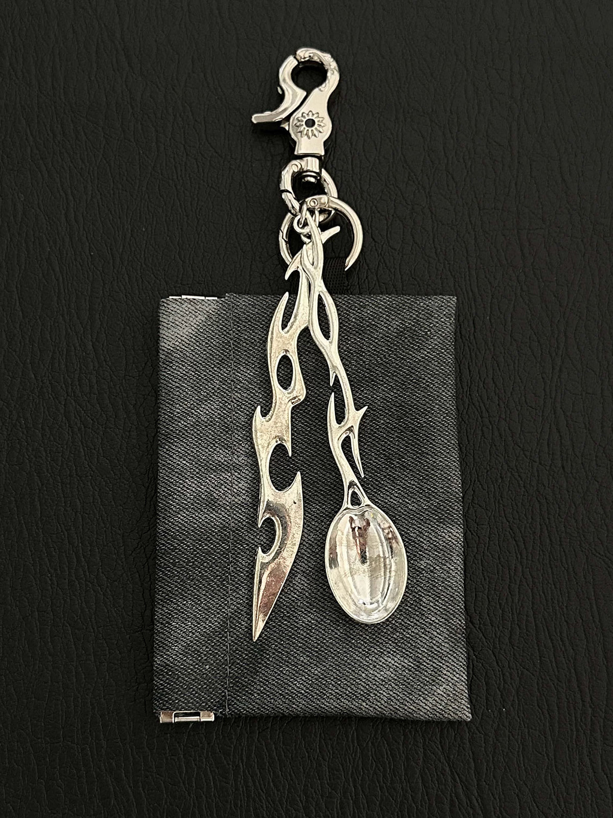 Brick Lane Multi-Layer Deconstructed Distressed Metal Pants Chain - Silver