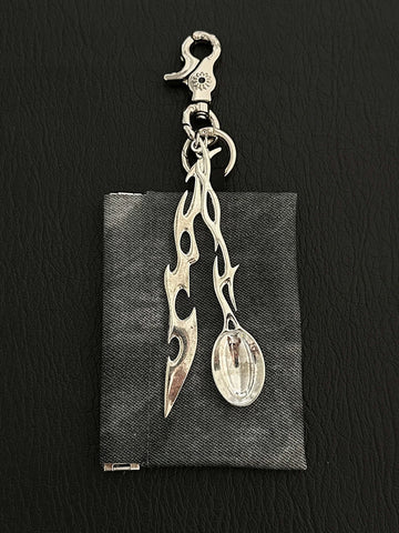 Brick Lane Multi-Layer Deconstructed Distressed Metal Pants Chain - Silver