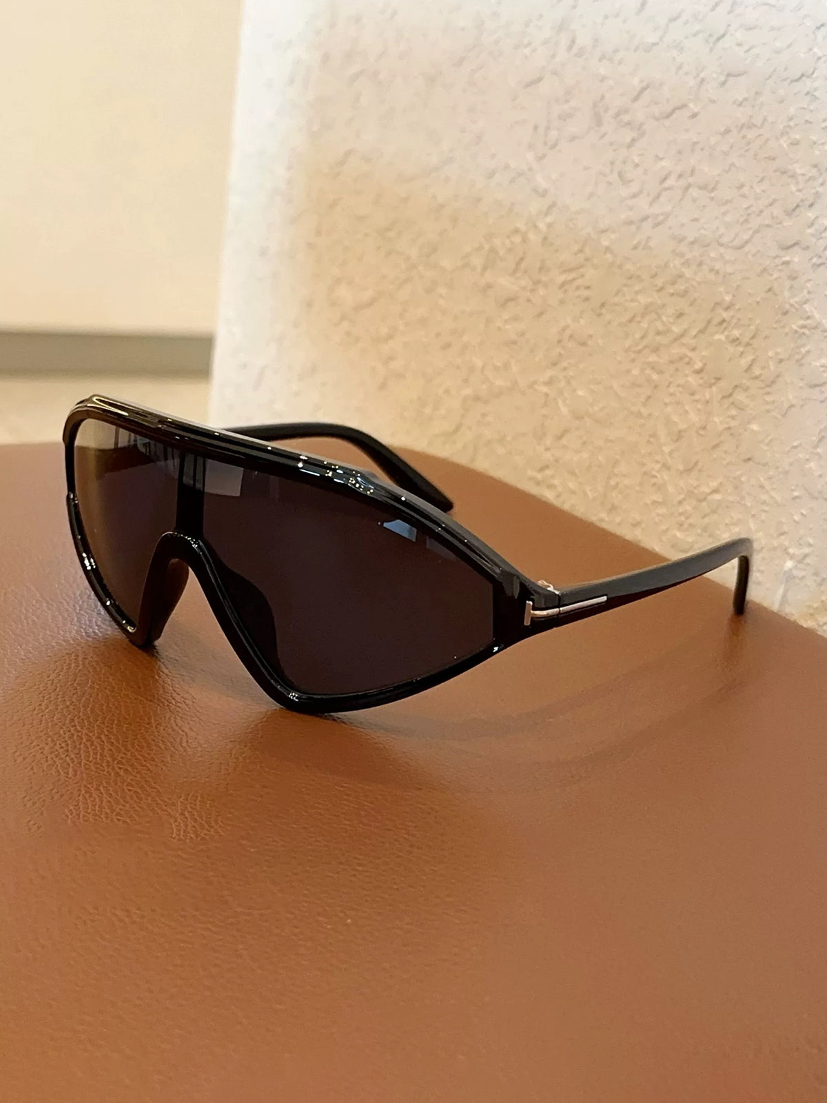 Brick Lane Y2K Futuristic Wrap Around Sunglasses - Black