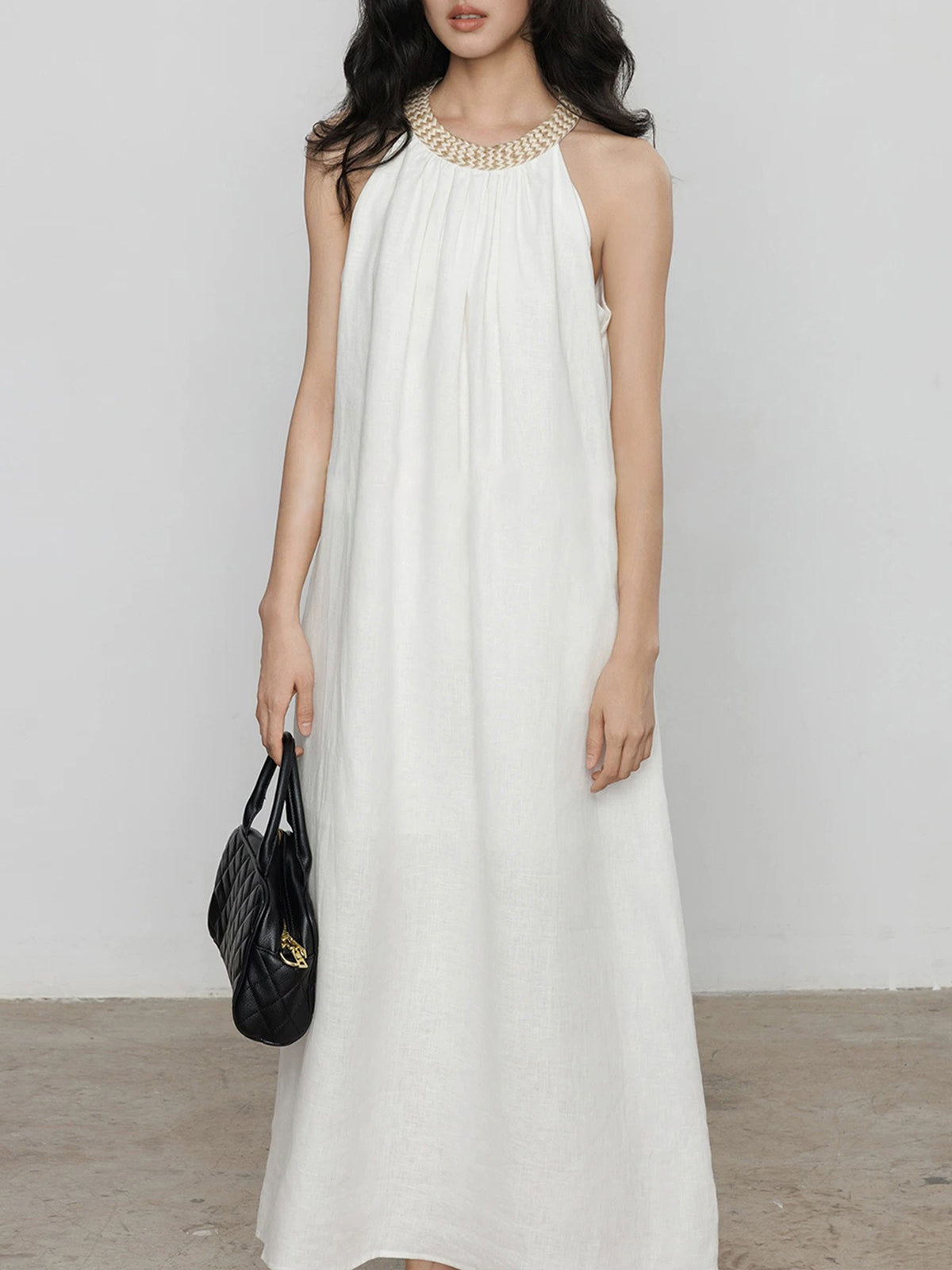 Air Swing A-Line Dress - Ivory White