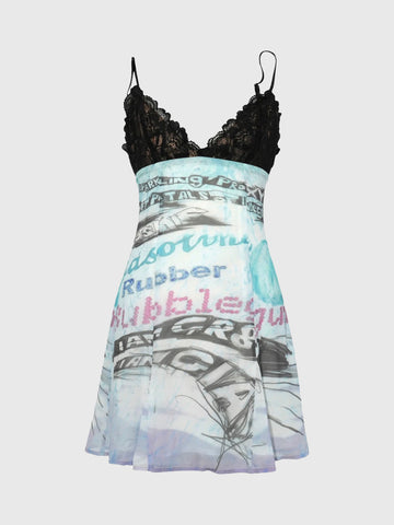 Blue Voltage Lace Dress - Cloud Blue