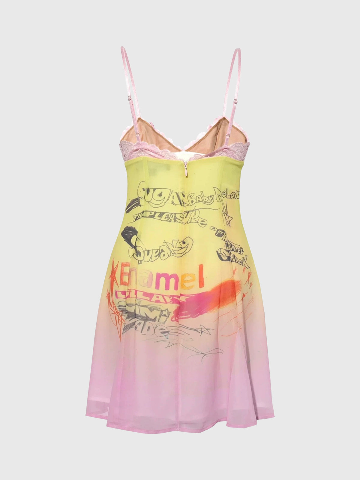 Pastel Riot Lace Dress - Sunset Pink