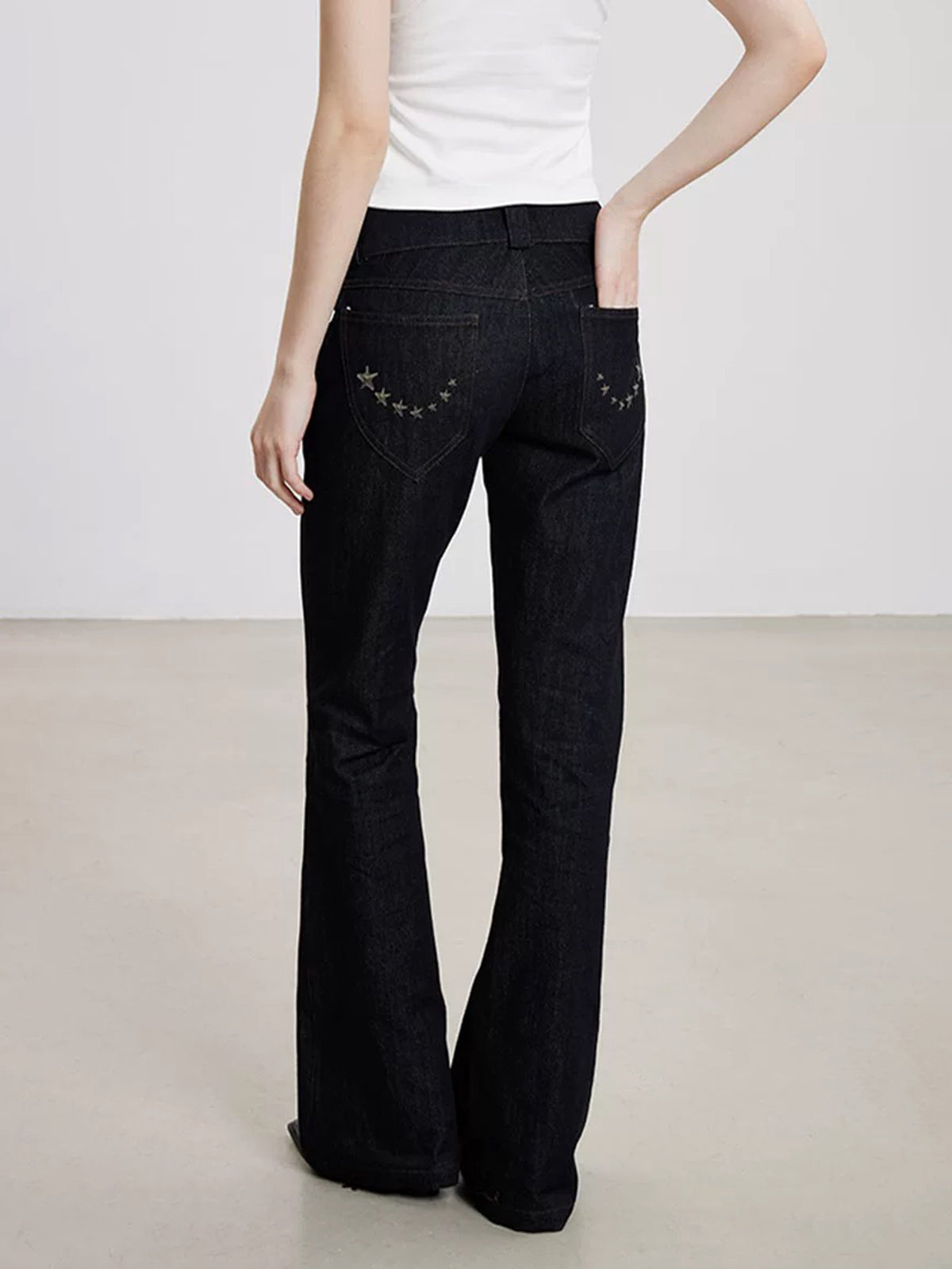 Starfall Flare Denim Pants - Washed Navy