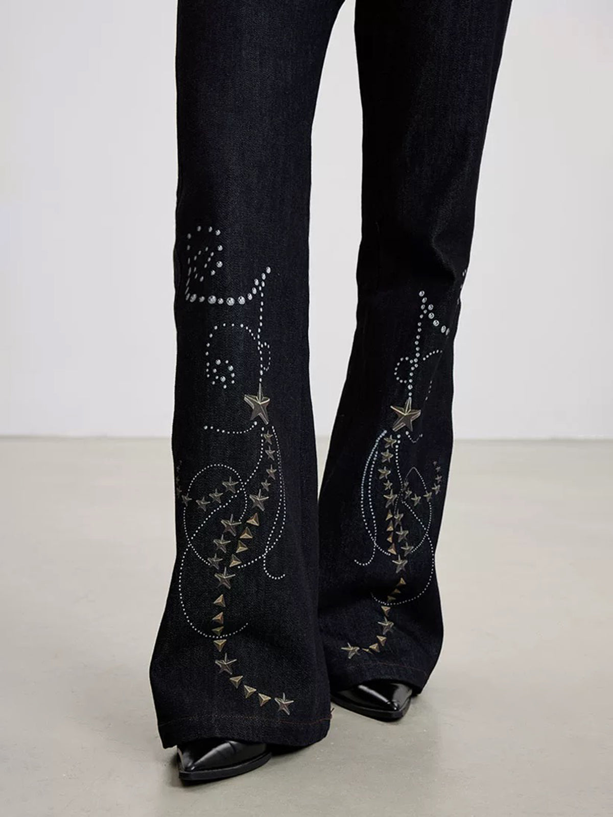 Starfall Flare Denim Pants - Washed Navy