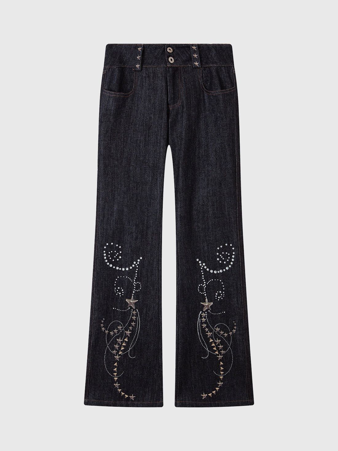 Starfall Flare Denim Pants - Washed Navy