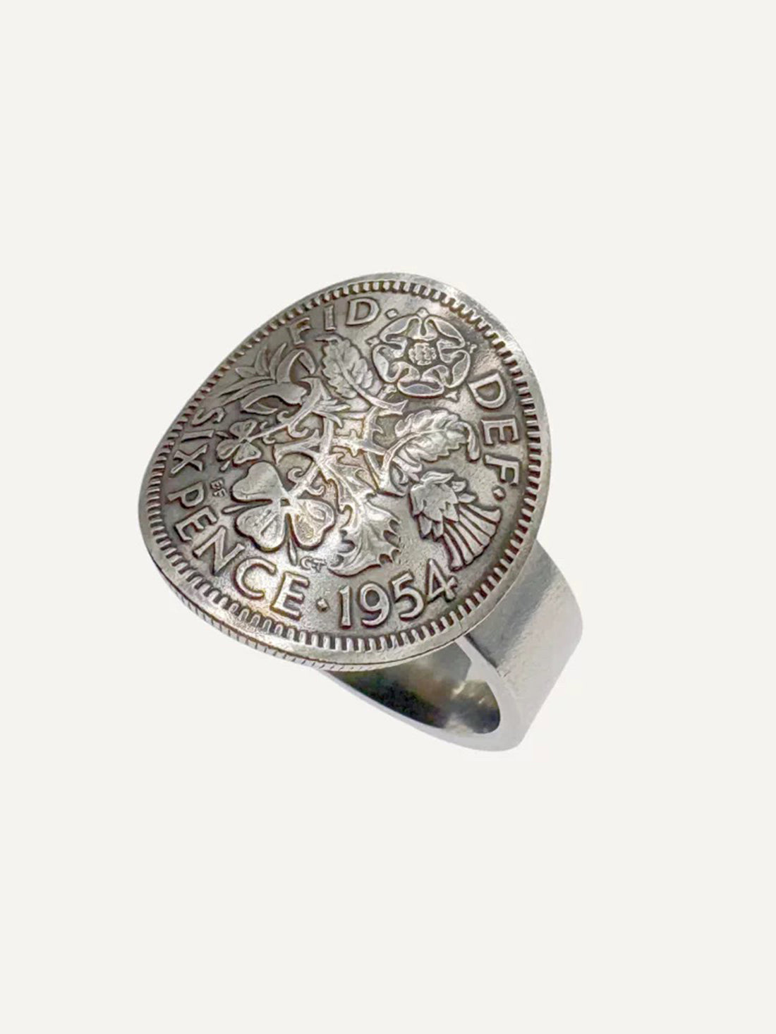 Brick Lane Vintage Textured Distressed Statement Ring - Silver