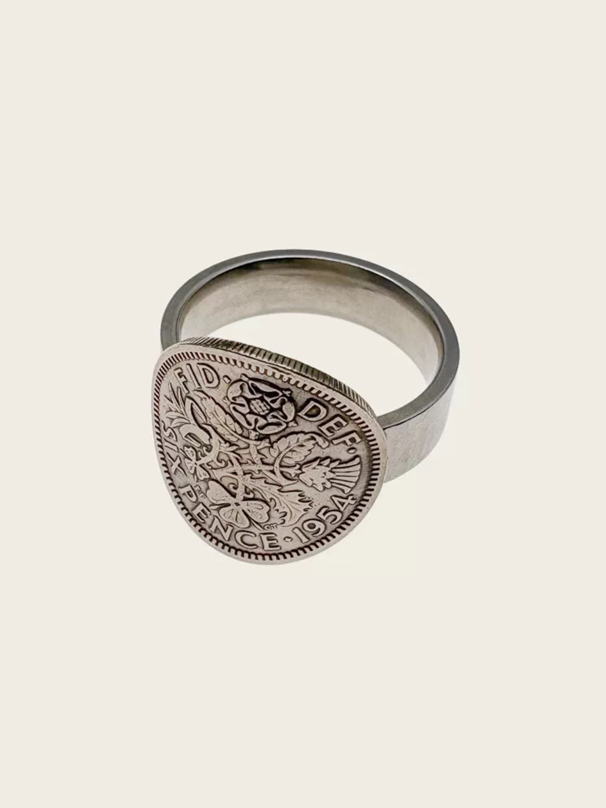 Brick Lane Vintage Textured Distressed Statement Ring - Silver