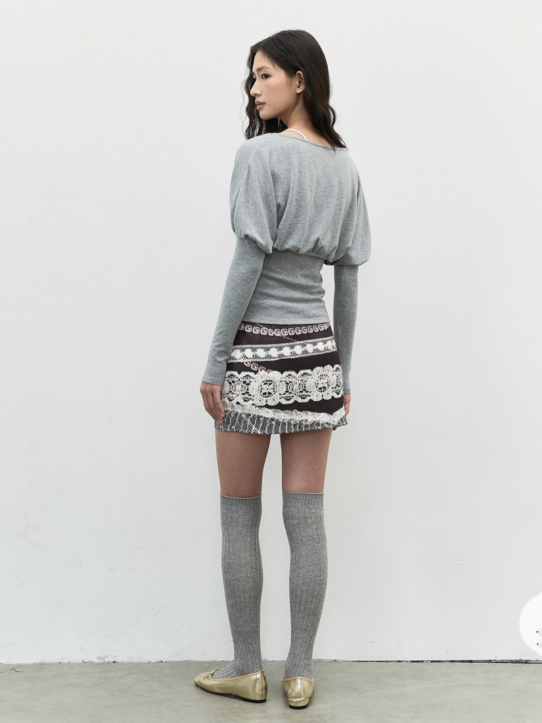 Lace Theory Patch Skirt - Cream Mocha