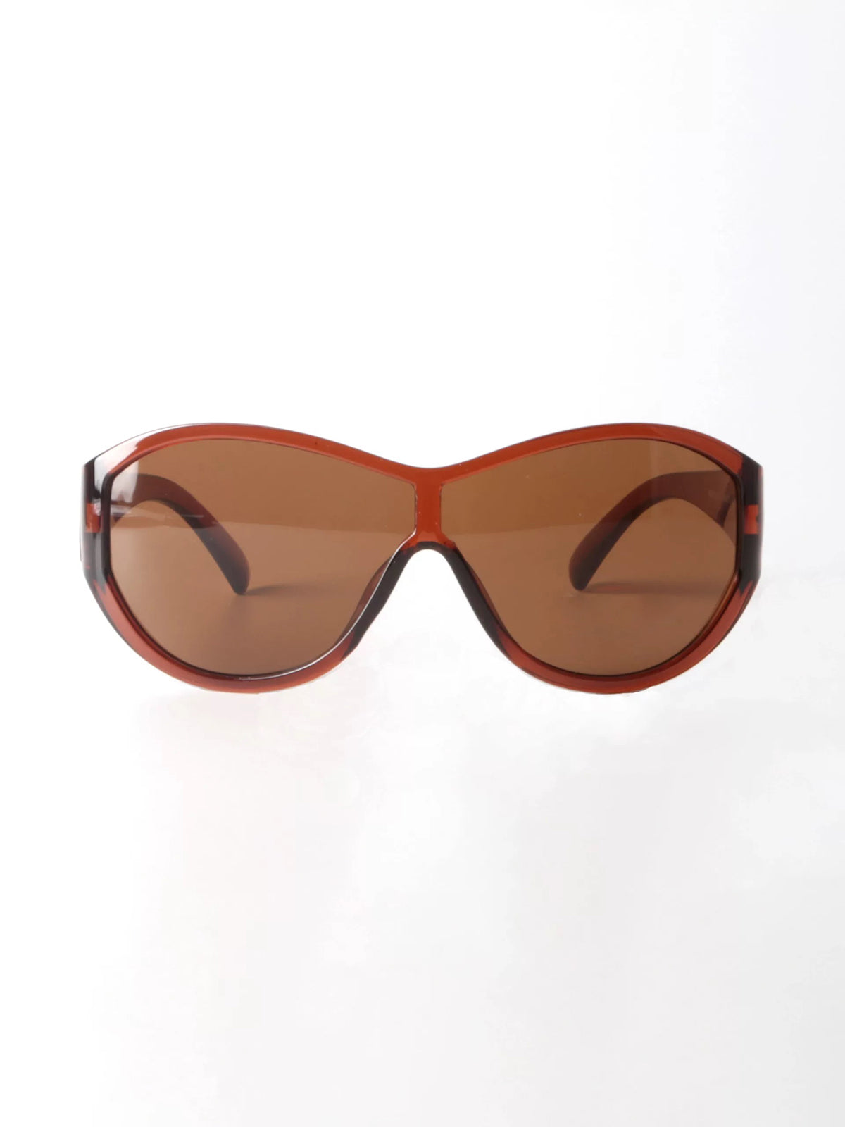 Brick Lane Y2K Retro Oversized Shield Sunglasses - Orange