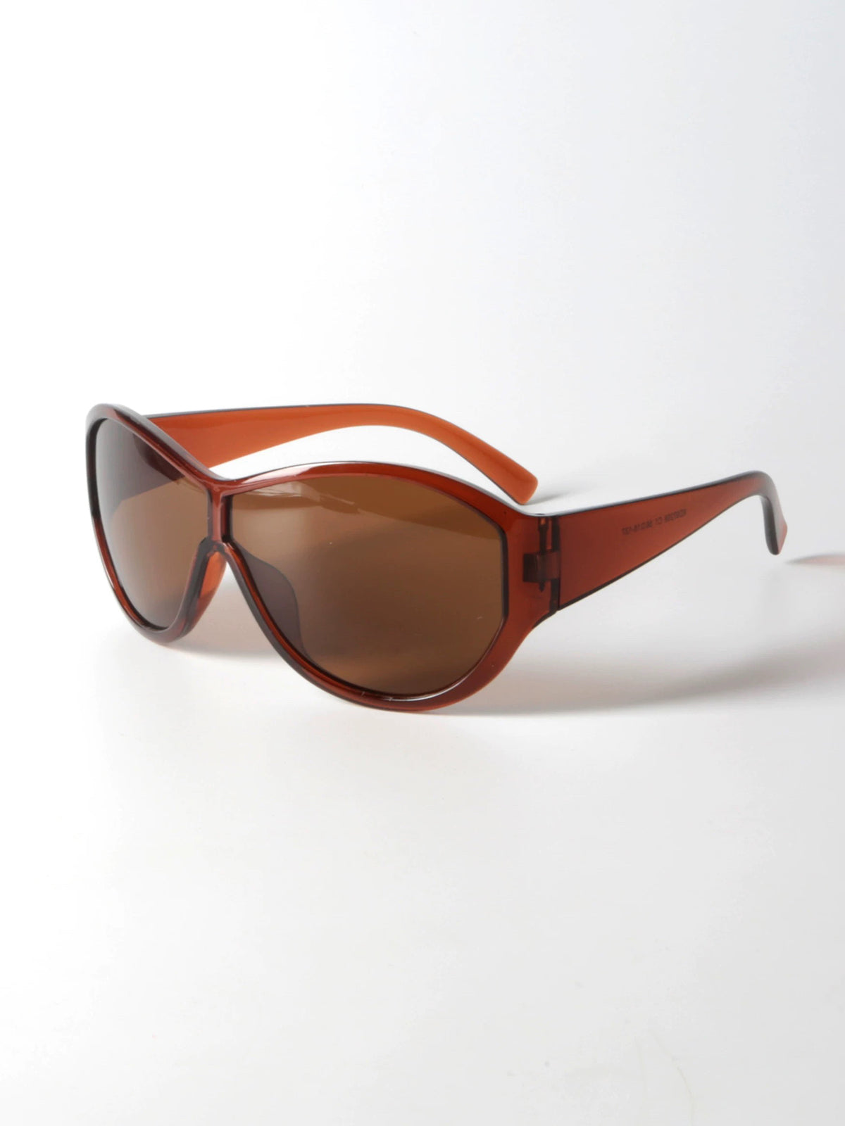 Brick Lane Y2K Retro Oversized Shield Sunglasses - Orange