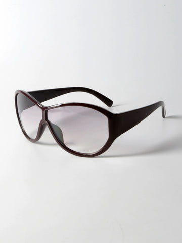 Brick Lane Y2K Gradient Wrap Around Sunglasses - Grey/Black