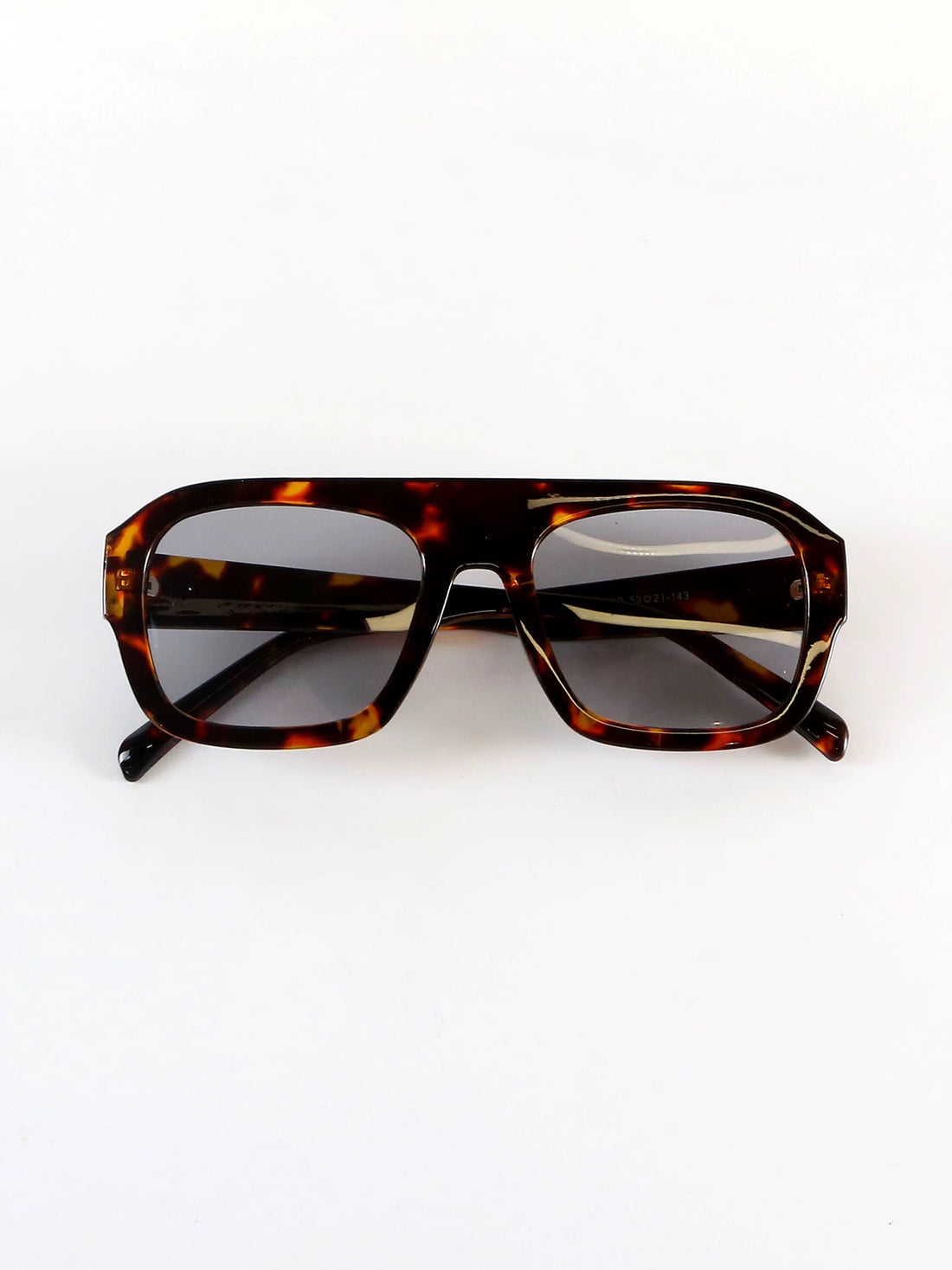 Brick Lane Retro Double-Bridge Aviator Sunglasses - Black