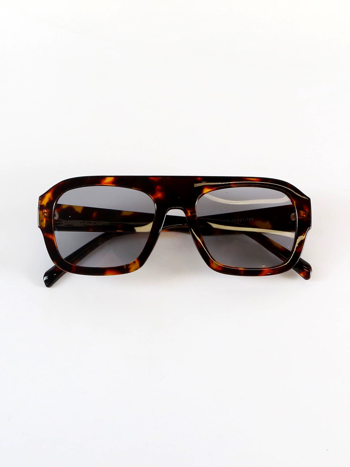 Brick Lane Retro Double-Bridge Aviator Sunglasses - Black