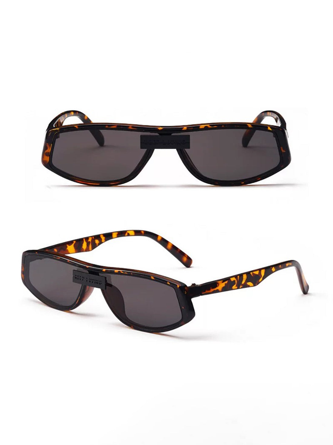 Brick Lane Vintage Chunky Rectangle Sunglasses - Tortoise