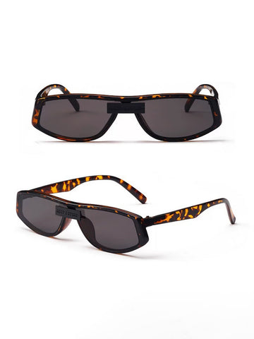 Brick Lane Vintage Chunky Rectangle Sunglasses - Tortoise