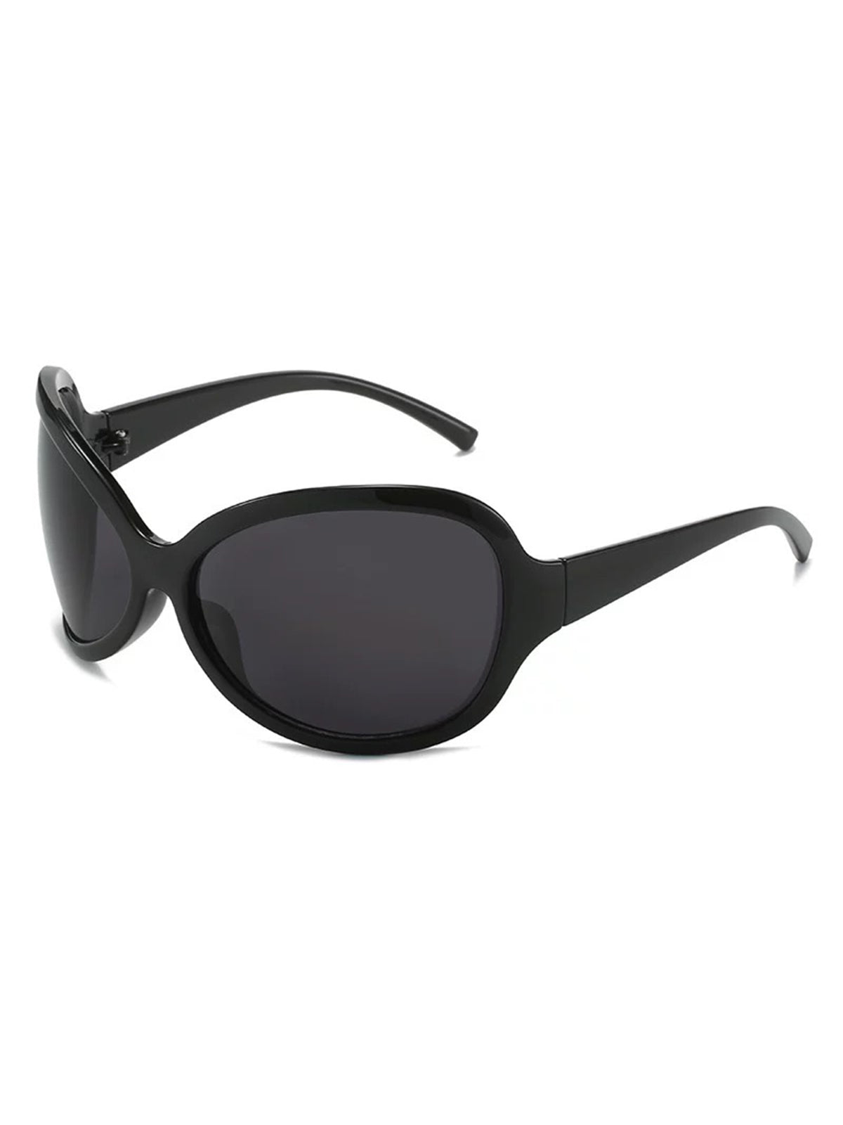 Brick Lane Y2K Wrap Around Athletic Sunglasses - Black
