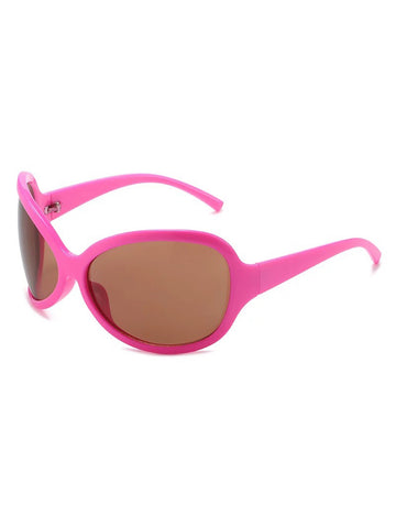 Brick Lane Y2K Wrap Around Athletic Sunglasses - Pink
