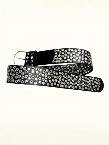 Brick Lane Punk Studded Leather Belt - Black