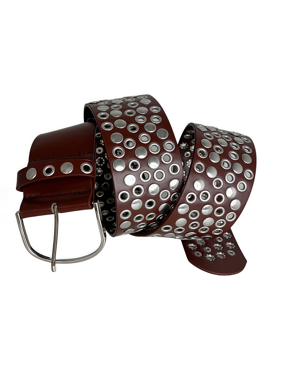 Brick Lane Vintage Rhinestone Studded Belt -Brown