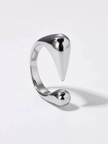 Brick Lane Y2K Exclamation Mark Statement Ring - Silver