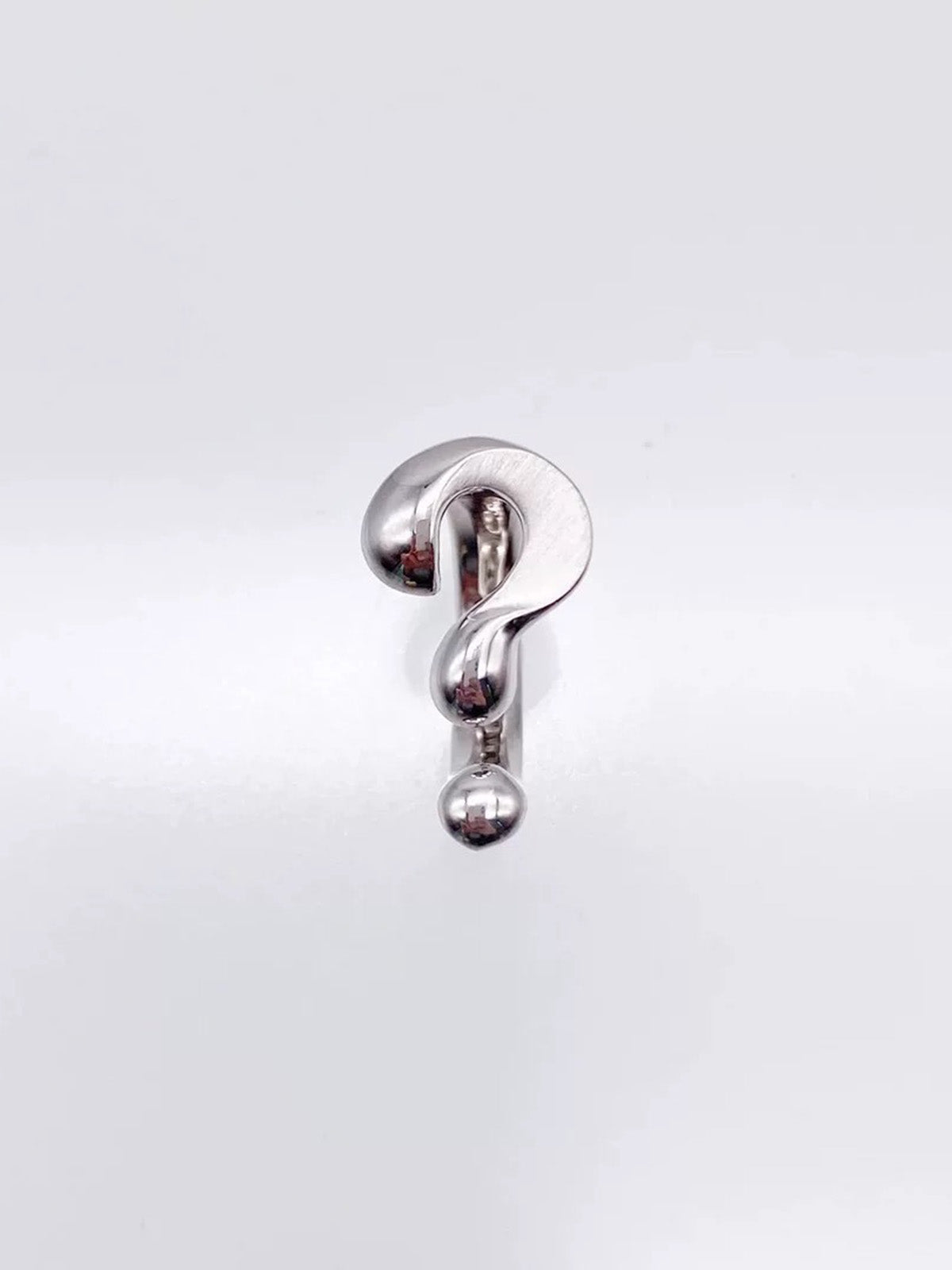Brick Lane Y2K Question Mark Statement Ring - Silver