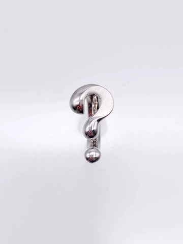 Brick Lane Y2K Question Mark Statement Ring - Silver