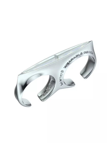 Brick Lane Minimalist Two-Finger Double Ring - Silver