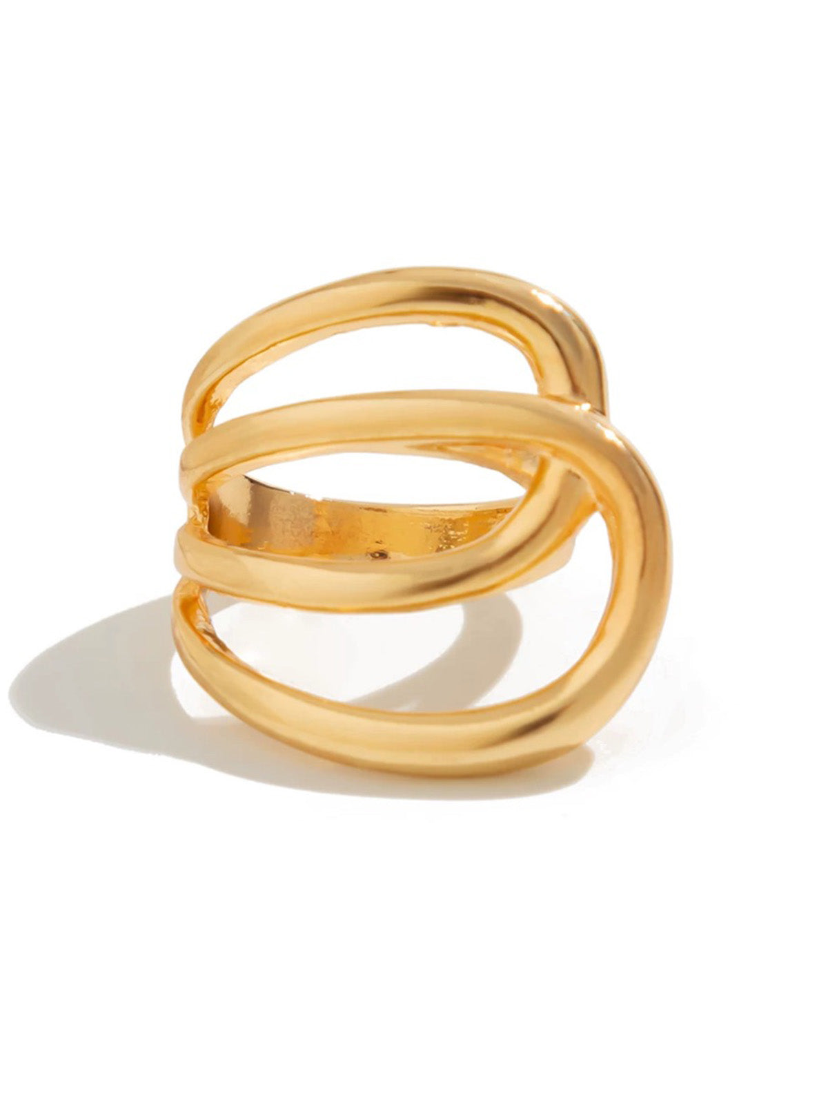 Brick Lane Minimalist Layered Geometric Ring - Gold