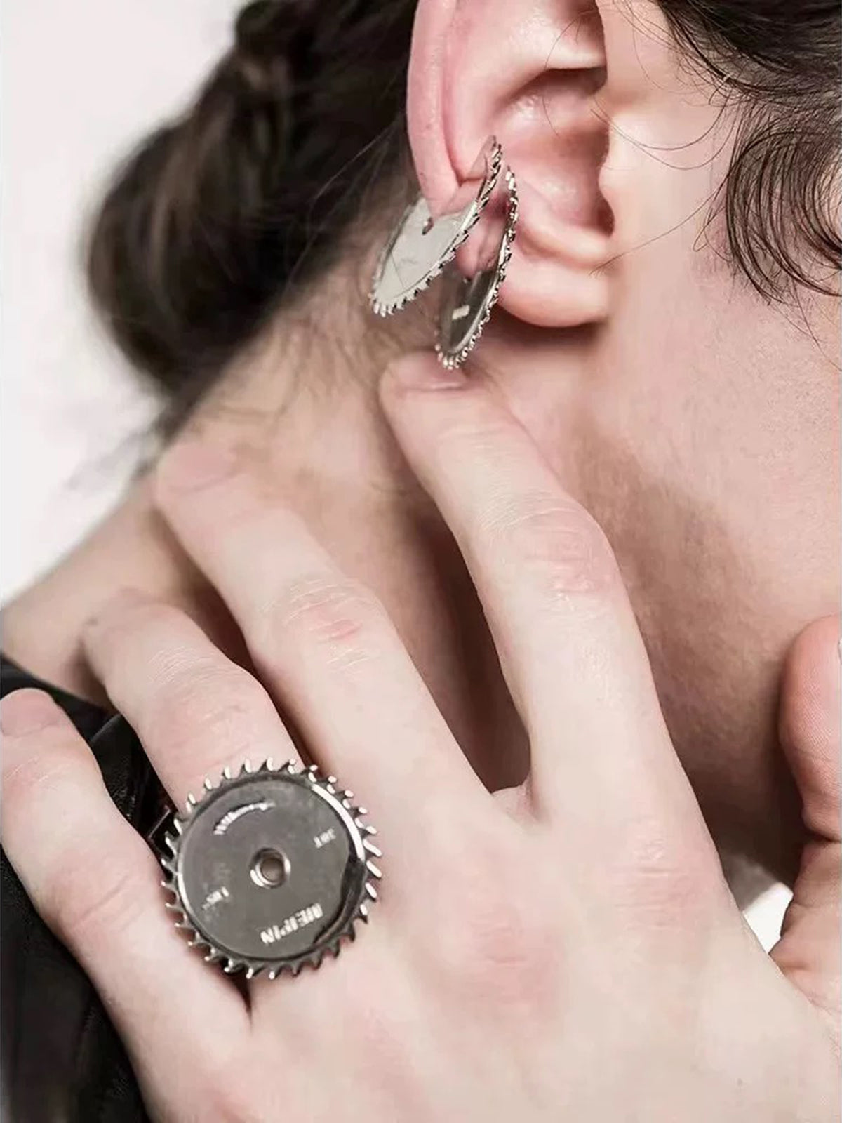 Brick Lane Y2K Liquid Metal Single Ear Cuff - Silver