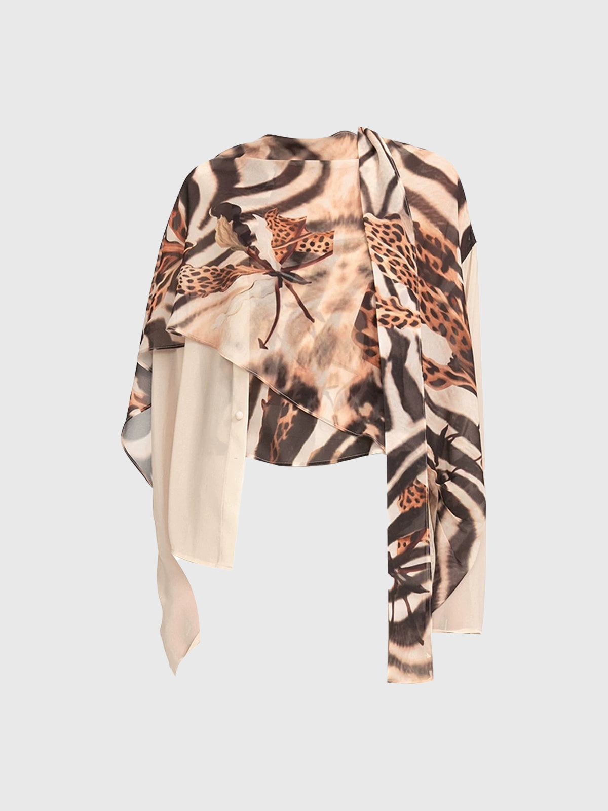 Lily Veil Organza Blouse - Leopard Print