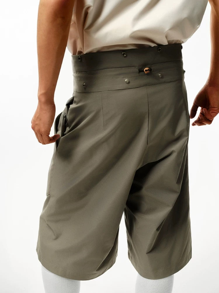 Brick Lane Layered-look Utility Cargo Shorts - Green