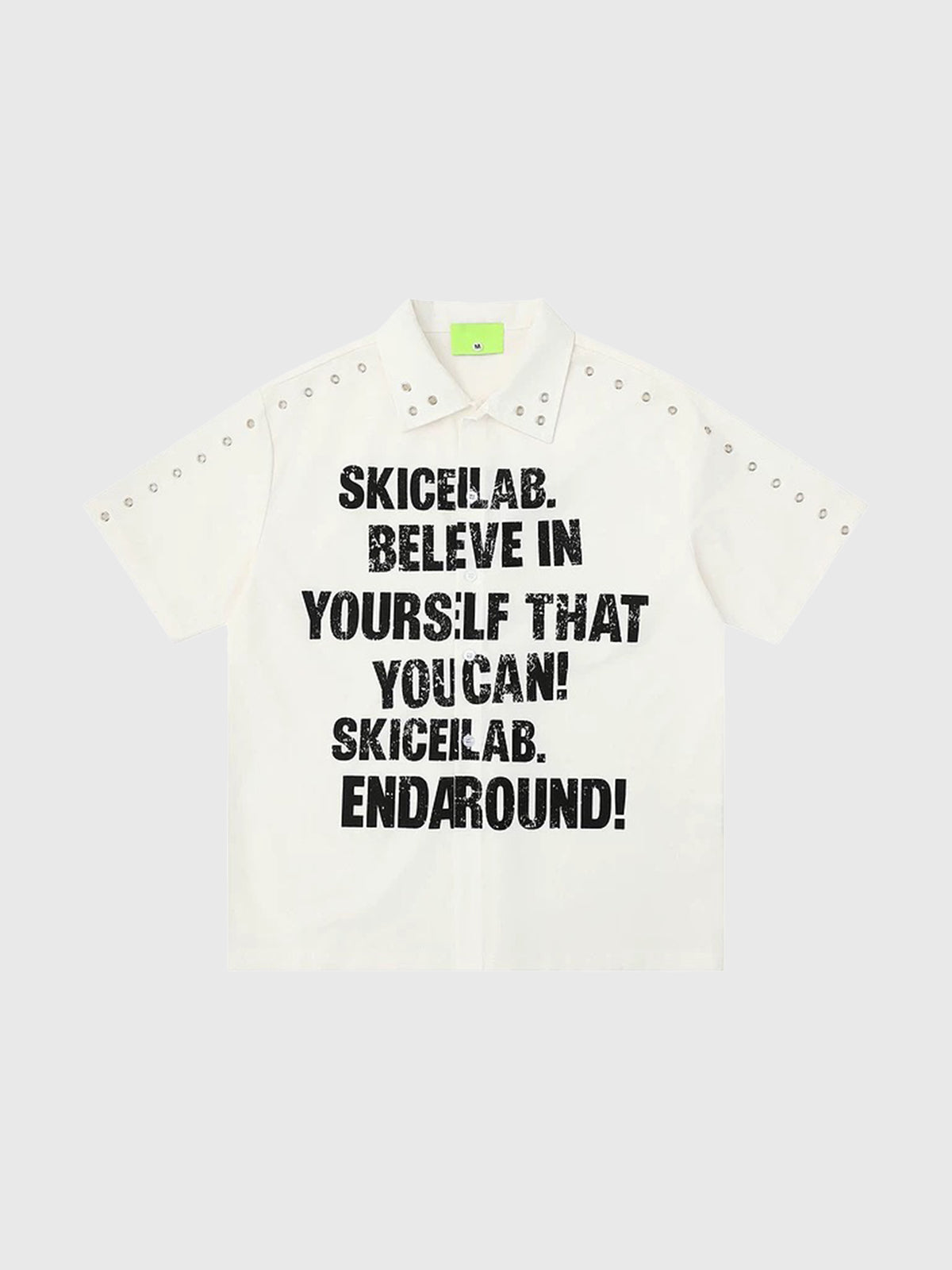 Pierced Edge Cutout Tee - Chalk White