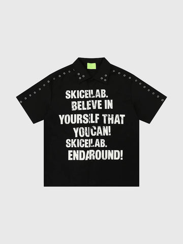 Pierced Edge Cutout Tee - Chalk White