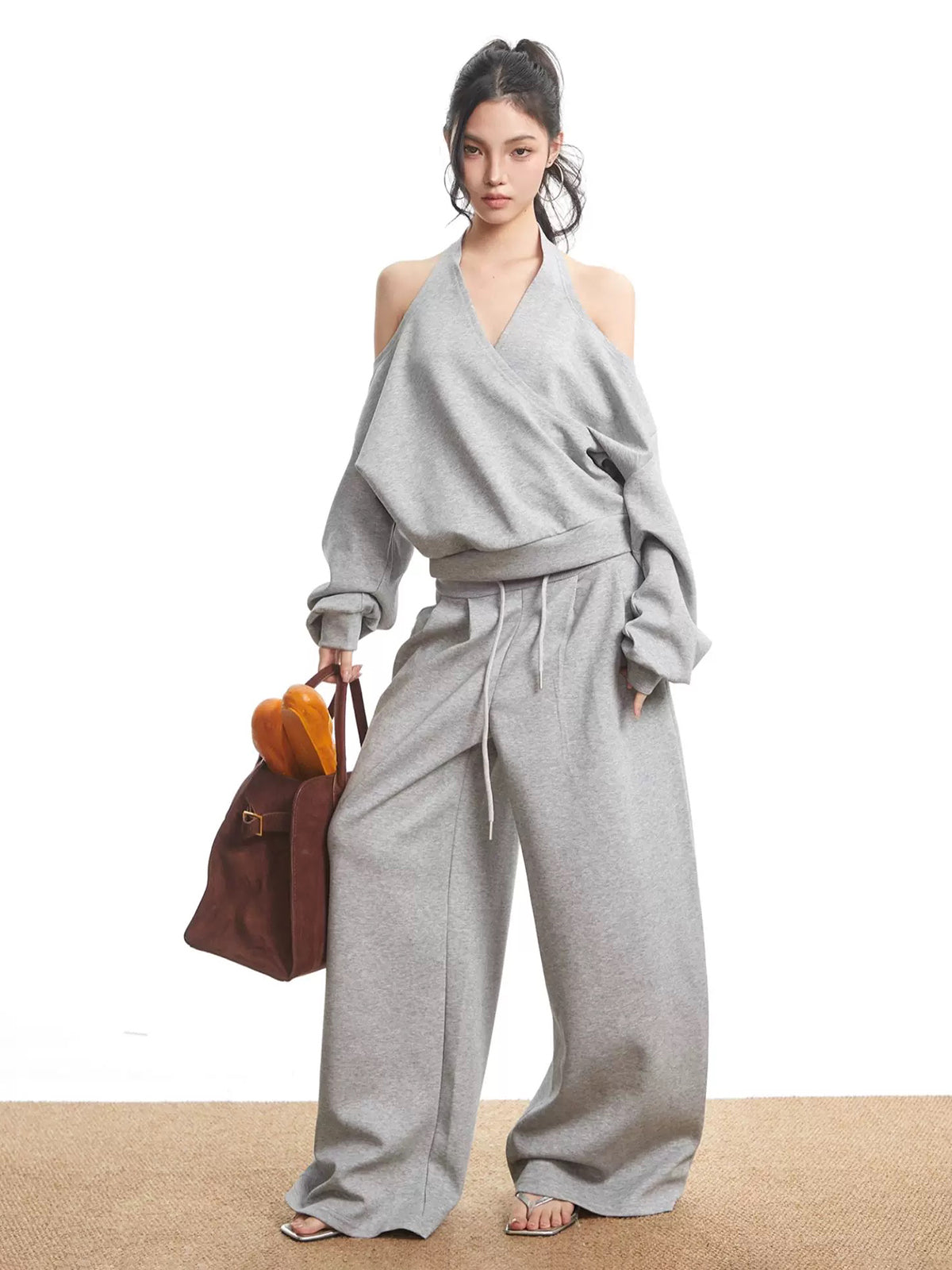 Match Break Cotton Top - Ash Grey
