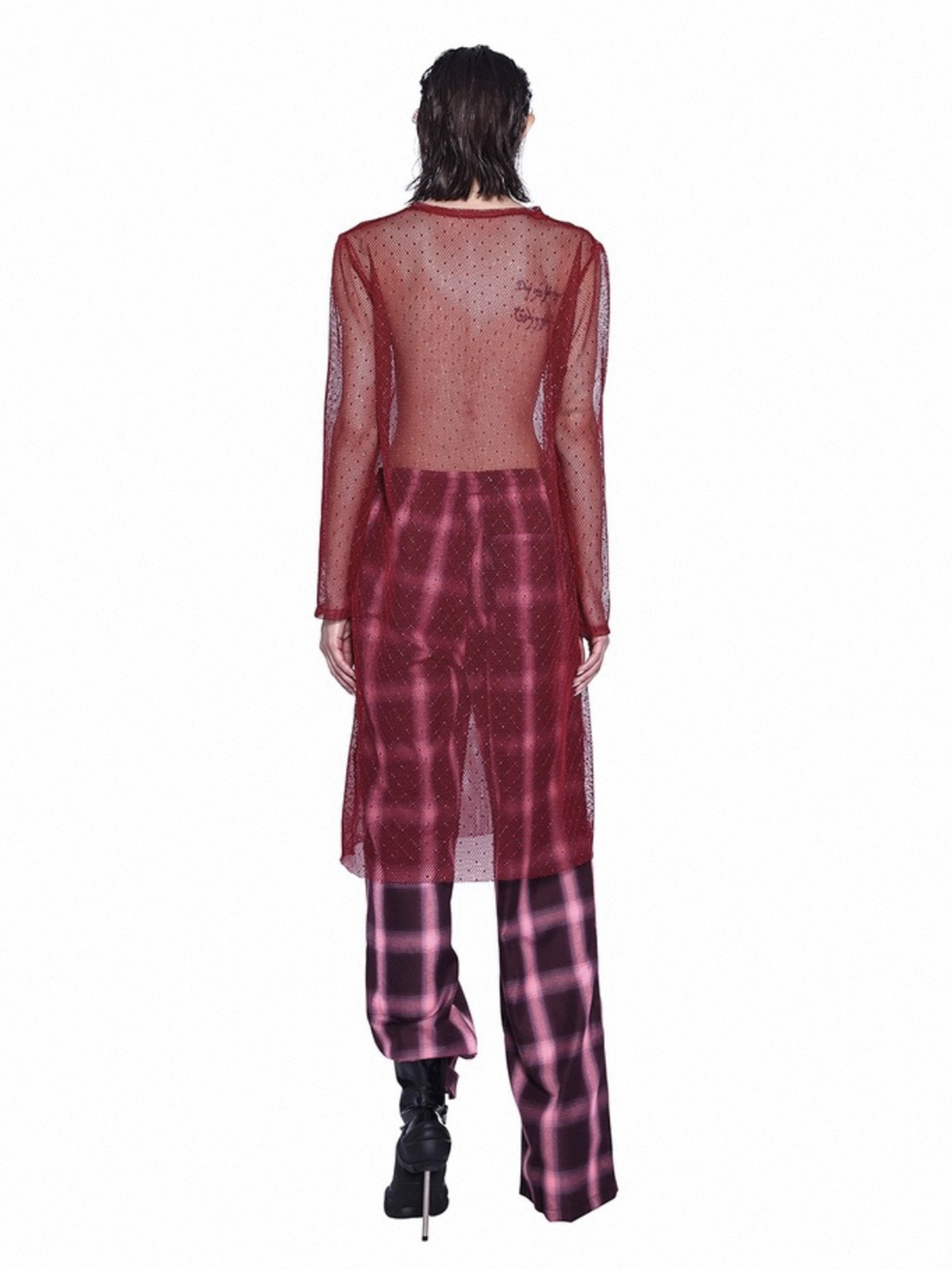 Red Veil Flock Cover Sleeve Top - Ruby Red