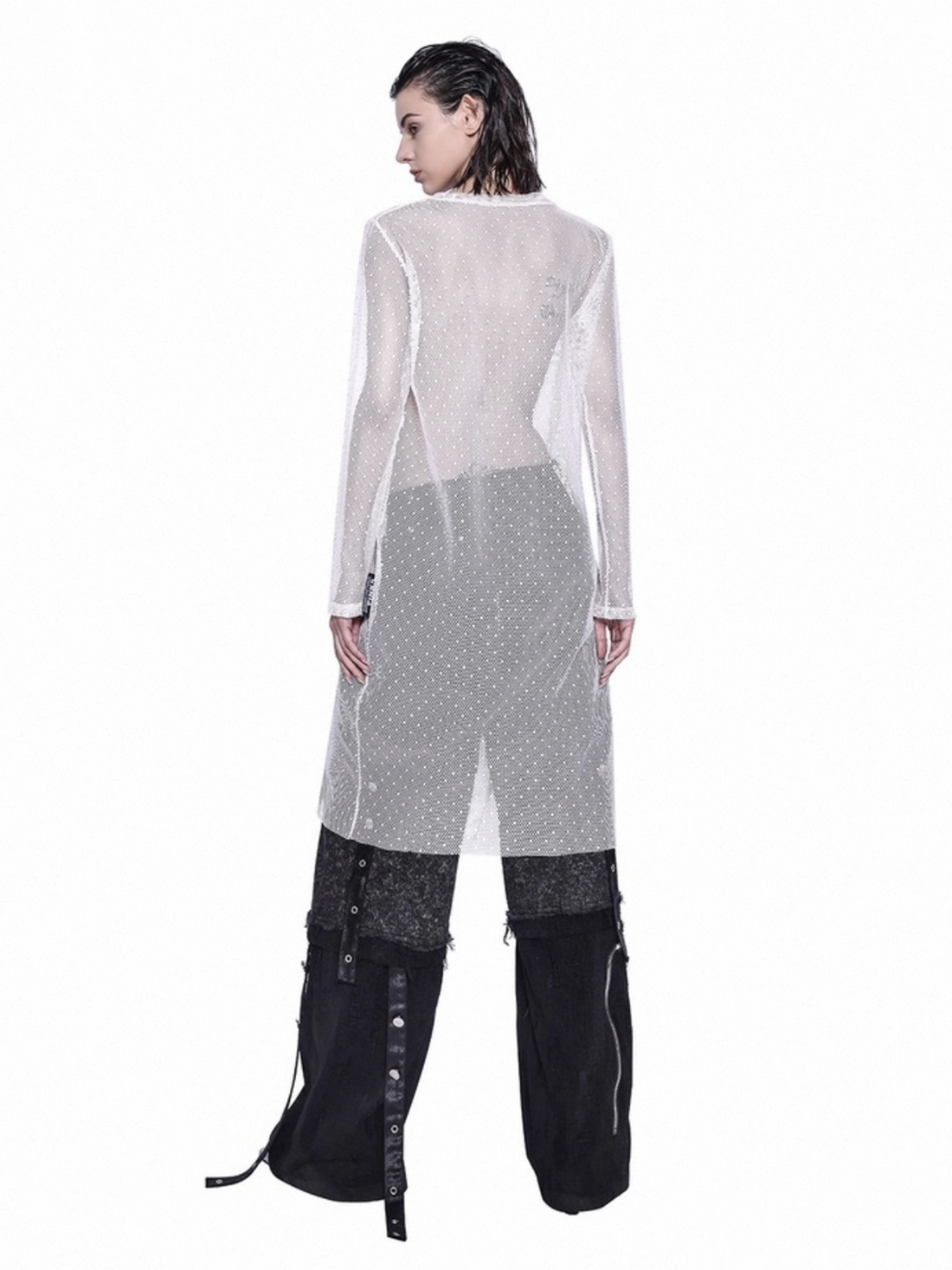 Ivory Veil Flock Cover Sleeve Top - Cream White