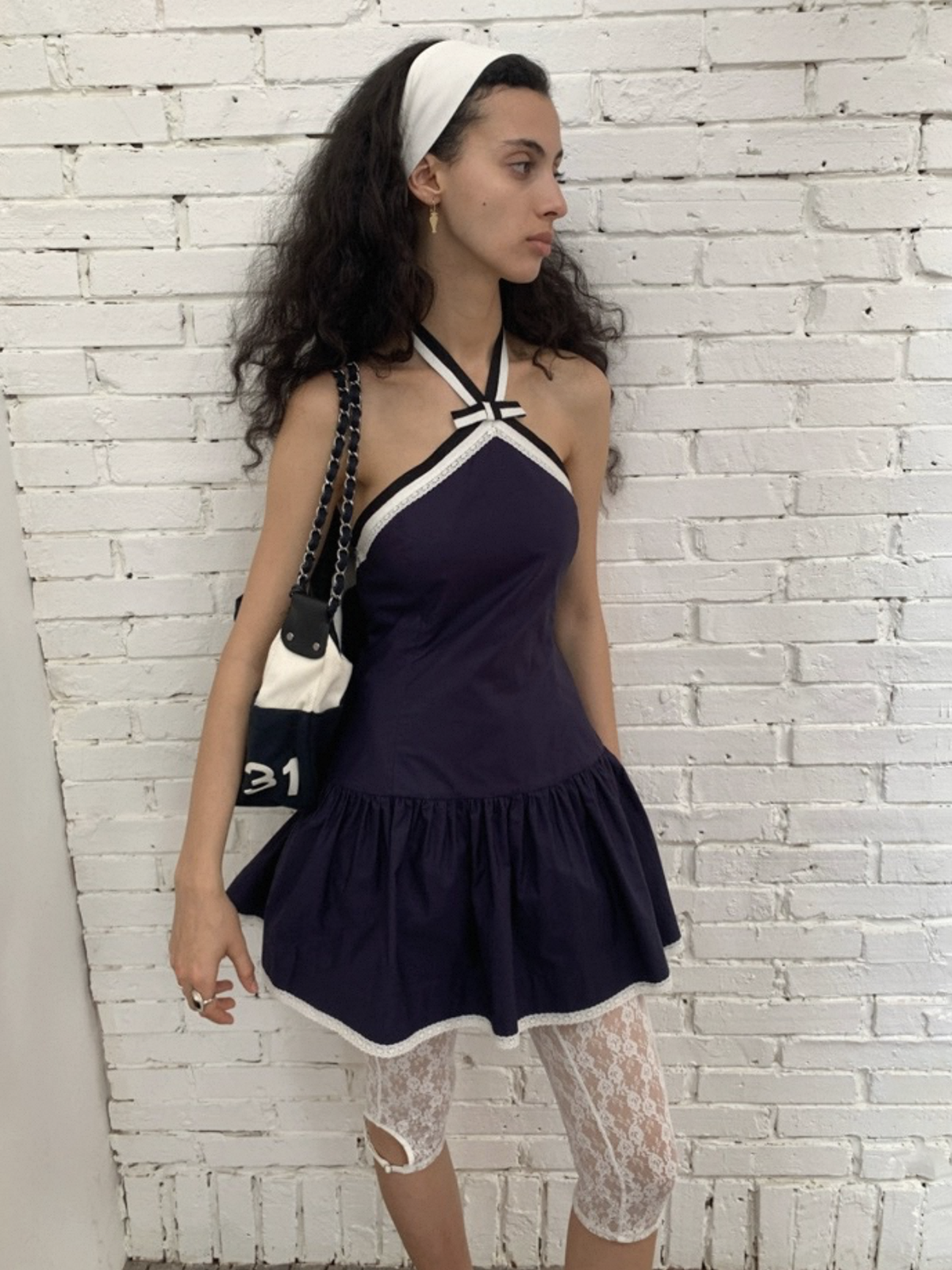 Rally Halter Tank Top - Navy Blue